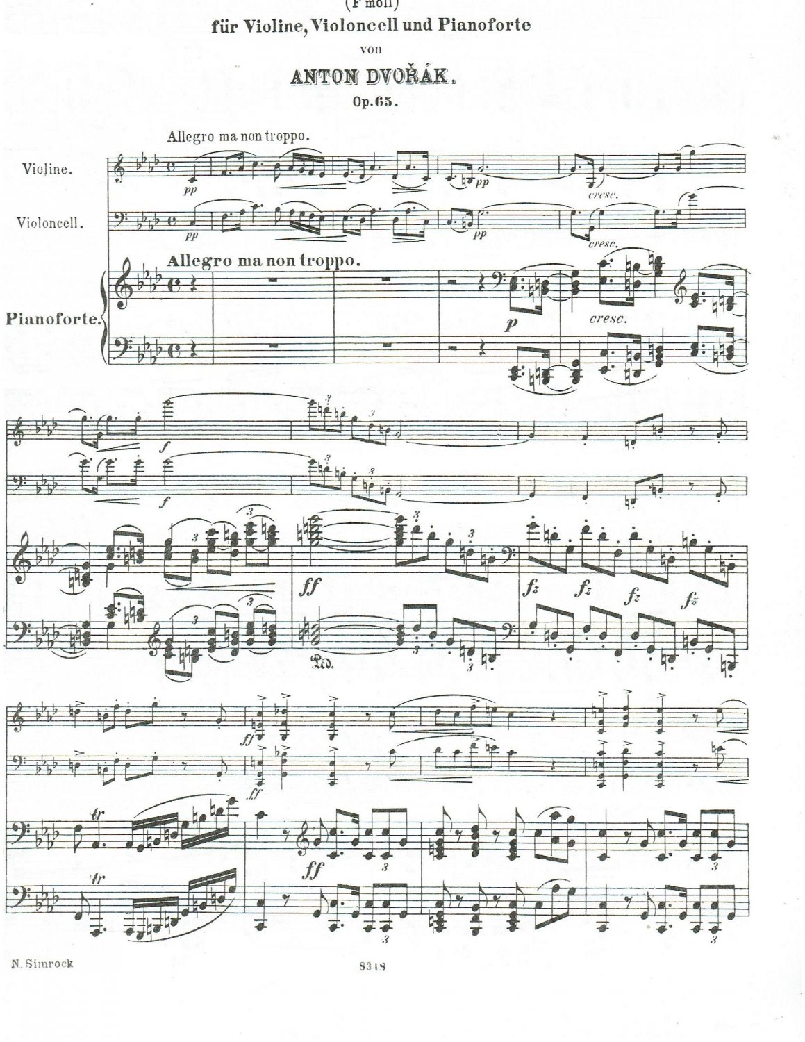 Klaviertrio f-moll op.“ (Antonin Dvorák) – Buch gebraucht